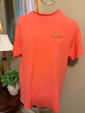 Simply Southern Coral Short Sleeve Crew Tee with Small Chest Logo